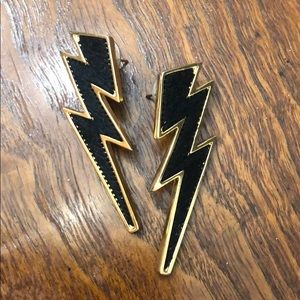 Mignonette Gavigan Black Lightening Bolt Earrings